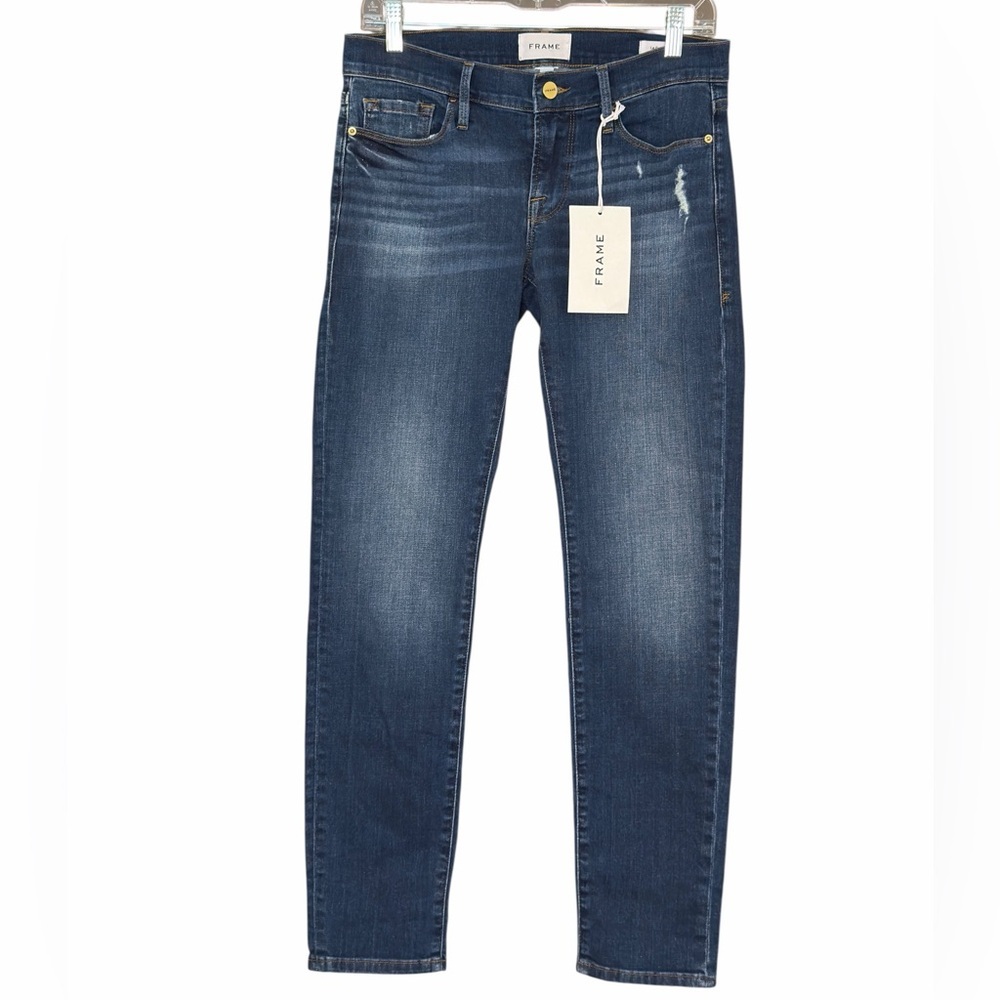 NWT FRAME Le Garçon Cropped Boyfriend Azure Jeans Denim Size 25 - Picture 2 of 11